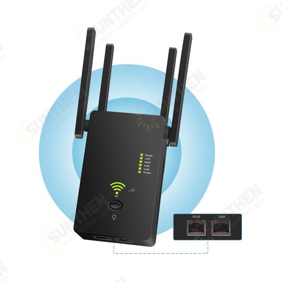 1200M Dual Band Wireless AP Repeater 2.4GHz 5.8GHz Router Range Extender WiFi Amplifier Signal Extend WiFi 