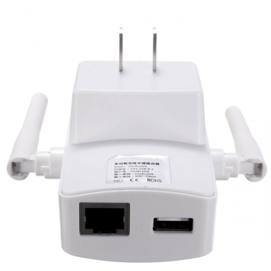 150Mbps Wireless WiFi Range Extender Signal Router Repeater Dual Antenna with LAN USB Port