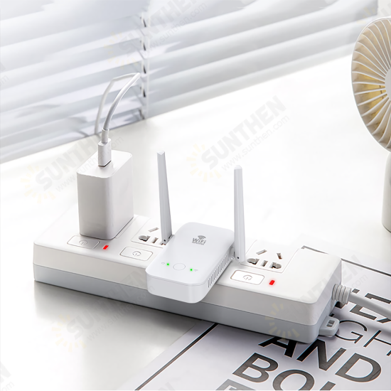 300Mbps Wireless Repeater Wifi Range Extender 2*3dBi Amplifier 2.4GHz WiFi Signal WR301S