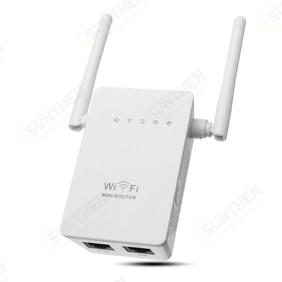 300Mbps Wireless Wifi Range Repeater 802.11 Dual Antennas Wireless AP Router with LAN WAN Port