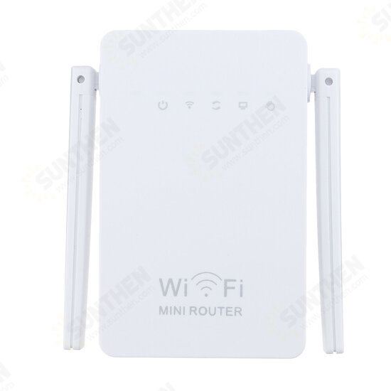 300Mbps Wireless Wifi Range Repeater 802.11 Dual Antennas Wireless AP Router with LAN WAN Port