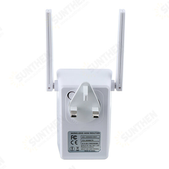 300Mbps Wireless Wifi Range Repeater 802.11 Dual Antennas Wireless AP Router with LAN WAN Port