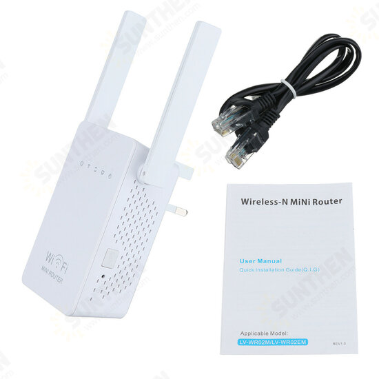 300Mbps Wireless Wifi Range Repeater 802.11 Dual Antennas Wireless AP Router with LAN WAN Port