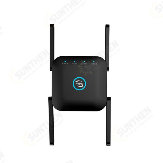 1200Mbps Wireless Wifi Repeater 2.4GHz & 5GHz Long Range Wi-Fi Repeater Router Signal Amplifier Extender with 4 Atenna