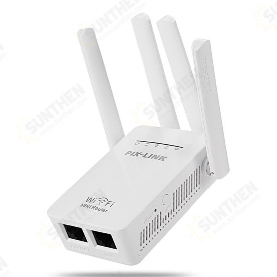 Network Repeater Wifi Extender Four Antenna Aignal Amplifier 300M Router Extender Wifi Repeater Wireless Internet EU/AU/US/UK Plug Home