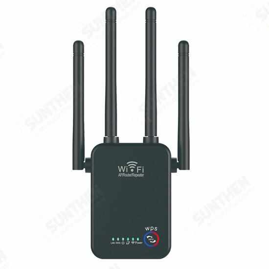 U7 300M WiFi Repeater 2.4G 300Mbps Wireless Signal Amplifier US/EU Plug Support WPS Router/AP/Repeater Mode with 4 External Antennas