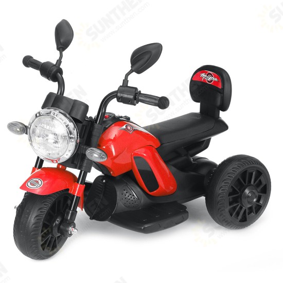 6689 6V Kid Electric Car Motorcycle Seated Motorbike Ride On Car w/ Training Stroller Wheels LED Light MP3 For Kids