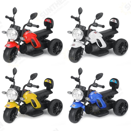 6689 6V Kid Electric Car Motorcycle Seated Motorbike Ride On Car w/ Training Stroller Wheels LED Light MP3 For Kids