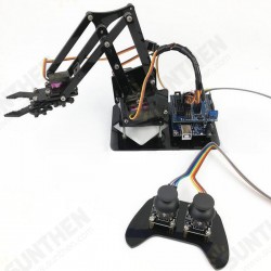 4DOF Robot Arm with Remote Control PS2 Self-Assemble with MG90s Servo for UN R3 Programming 4DOF Robot Arm with Remote Control PS2 Self-Assemble with MG90s Servo for UN R3 Programming
