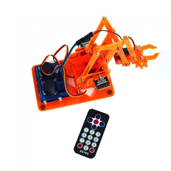 DIY Colorful Mechanical Robot Arm Kit with Infrared Controller Metal Servo for