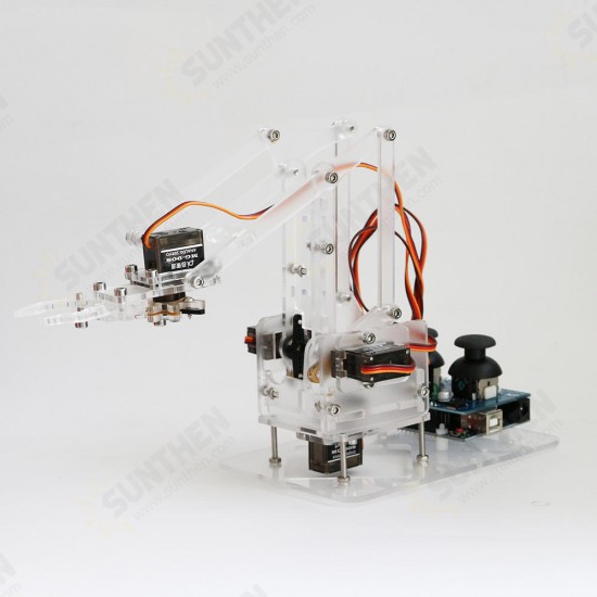 DIY Colorful Mechanical Robot Arm Kit with Infrared Controller Metal Servo for