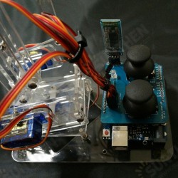 DIY Smart Acylic RC Robot Arm Bluetooth Stick Control With Servos DIY Smart Acylic RC Robot Arm Bluetooth Stick Control With Servos