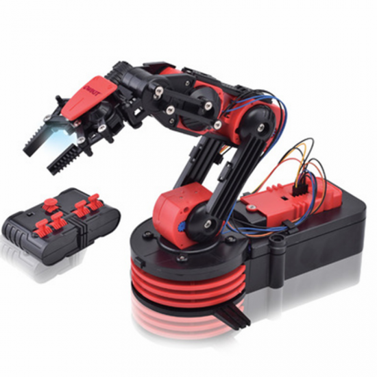 DIY Robot Arm Kit Five-axis Joint 5 Motor Control LED Light Science Experiment Toys