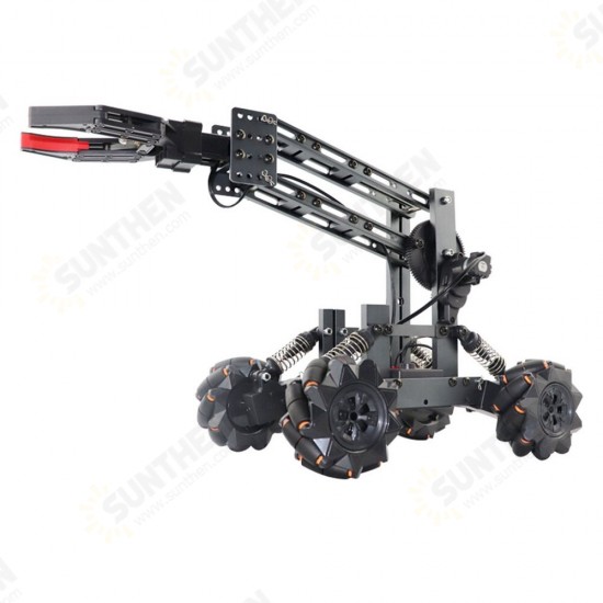 JK01 2.4G 14CH Memory Program 4WD DIY Assembly Mecha Clamp Manipliator Mecanum Wheel 360° Rotating Suspension Adjustment Omnidirectional Movement Remote Control Car