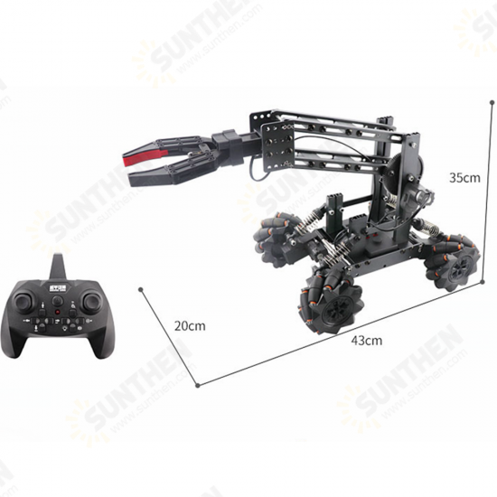 JK01 2.4G 14CH Memory Program 4WD DIY Assembly Mecha Clamp Manipliator Mecanum Wheel 360° Rotating Suspension Adjustment Omnidirectional Movement Remote Control Car