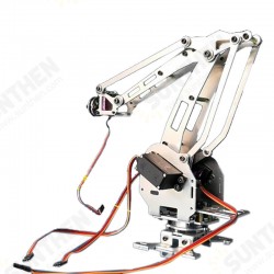 DIY 6DOF Aluminum Robot Arm 6 Axis Rotating Mechanical Robot Arm Kit With 5 Servos DIY 6DOF Aluminum Robot Arm 6 Axis Rotating Mechanical Robot Arm Kit With 5 Servos