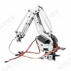 DIY 6DOF Aluminum Robot Arm 6 Axis Rotating Mechanical Robot Arm Kit With 5 Servos DIY 6DOF Aluminum Robot Arm 6 Axis Rotating Mechanical Robot Arm Kit With 5 Servos