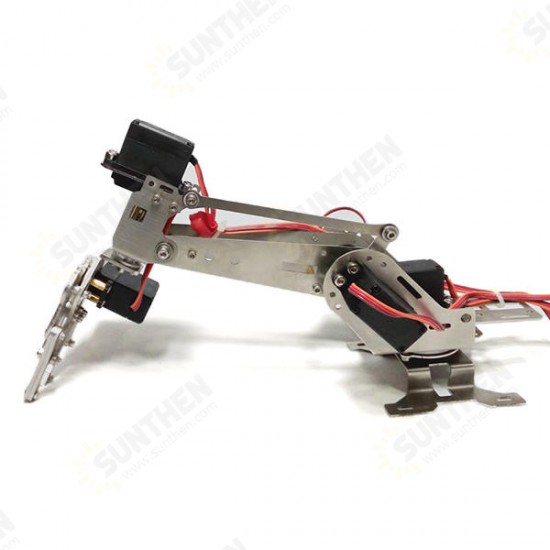 Stainless Steel Manipulator 5DOF Rotating Assembled Robot Arm Clamp Claw Mount With 5pcs Servo