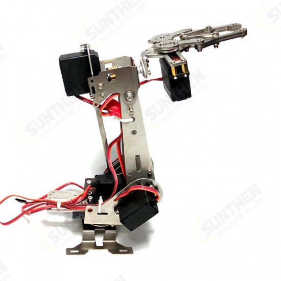 Stainless Steel Manipulator 5DOF Rotating Assembled Robot Arm Clamp Claw Mount With 5pcs Servo