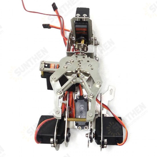 Stainless Steel Manipulator 5DOF Rotating Assembled Robot Arm Clamp Claw Mount With 5pcs Servo