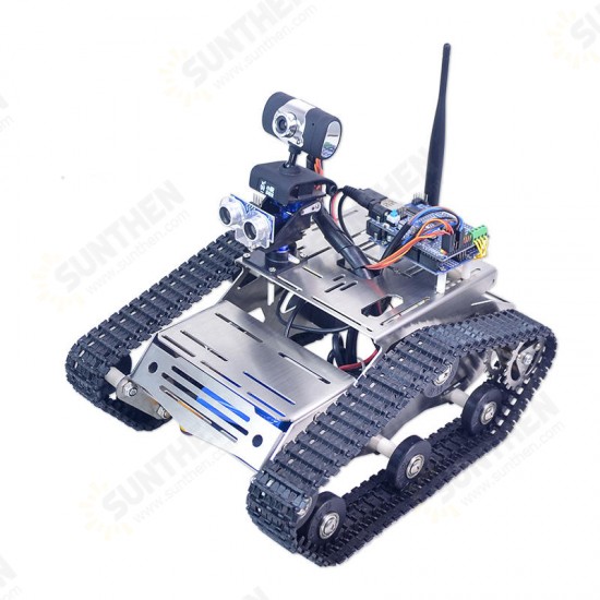 R DIY WiFi Video Obstacle Avoidance Smart Robot Tank Car For UNOR3 with Camera PTZ