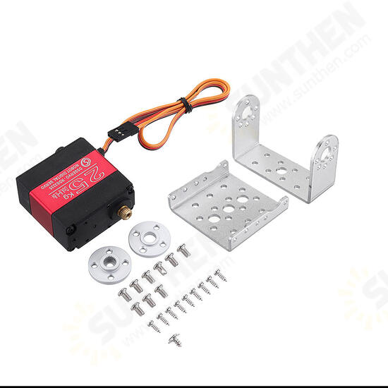 RDS3225 25kg 180° Dual Ball Bearing Metal Gear Digital Servo With Holders For RC Robot Arm DIY