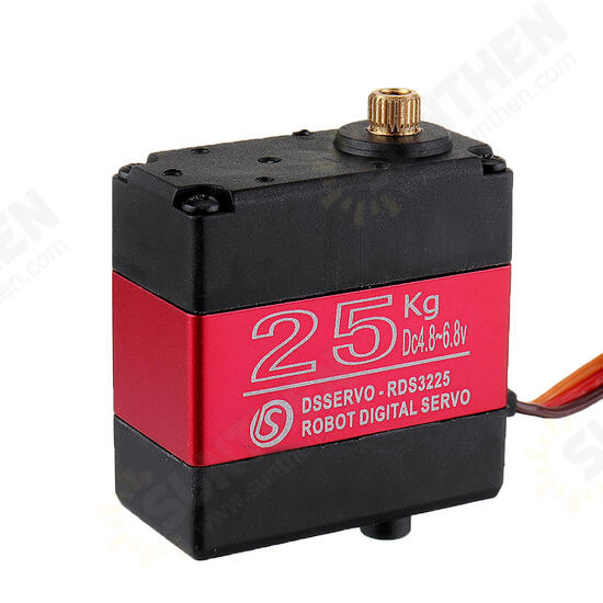 RDS3225 25kg 180° Dual Ball Bearing Metal Gear Digital Servo With Holders For RC Robot Arm DIY