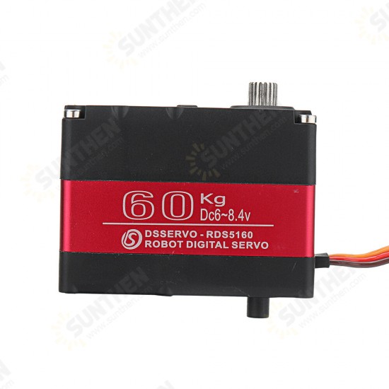 RDS5160 HV 180°/270° 60kg Metal Gear Dual Ball Bearing Digital Servo For RC Robot