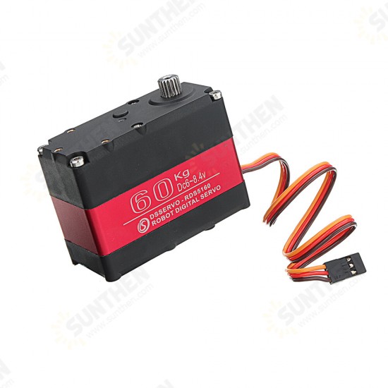 RDS5160 HV 180°/270° 60kg Metal Gear Dual Ball Bearing Digital Servo For RC Robot