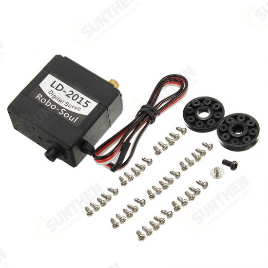 LD-2015 180 Degree 15KG Large Torque Metal Gear Biaxial Digital Servo For Robot