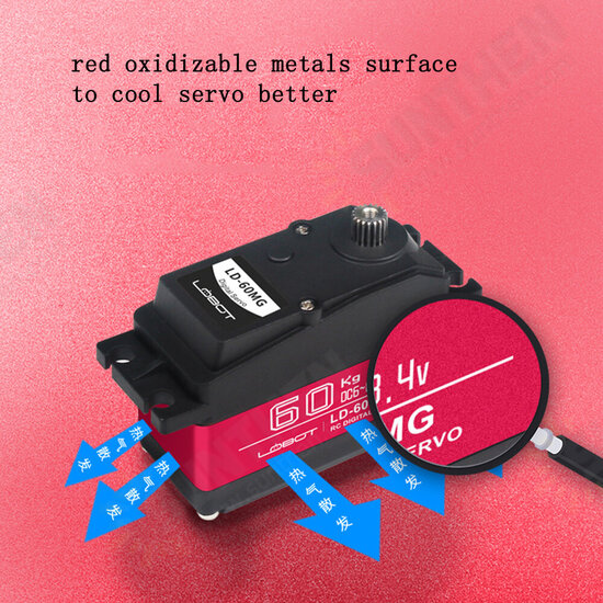 LD-60MG 60KG Large Torque 180° Metal Gear Digital Servo For RC Robot RC Car