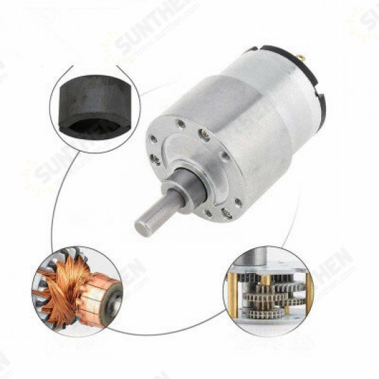 12V 37GB-520 DC Reduction Motor Metal Gear Speed Regulating Motor for Robot RC Car