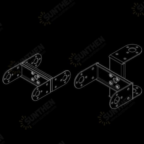 Multifunction 1.2mm Servo Bracket PTZ Robotic Manipulator DIY Robot Mount