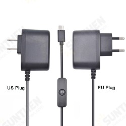R 5V 3A Type-C US/EU Plug Power Charger Adapter With Switch For Raspberry Pi 4B R 5V 3A Type-C US/EU Plug Power Charger Adapter With Switch For Raspberry Pi 4B