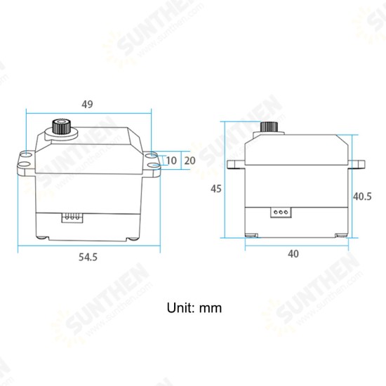 ZX20S 20KG Serial Bus Digital Servo 180°/270° Large Torque Metal Gear For RC Robot