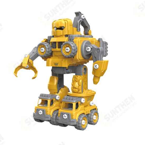 131Pcs/133Pcs 5in1 DIY Deformation Construction Vehicle Smart Remote Control Built Block RC Robot Toy