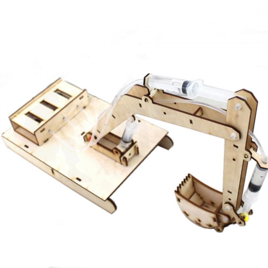 DIY Wooden Hydraumatic Grab Digger RC Robot Toy Educational Kit