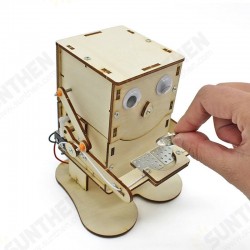 DIY Wooden Coin-eating Robot Assembling Toys Creativity Technology Small Production DIY Wooden Coin-eating Robot Assembling Toys Creativity Technology Small Production
