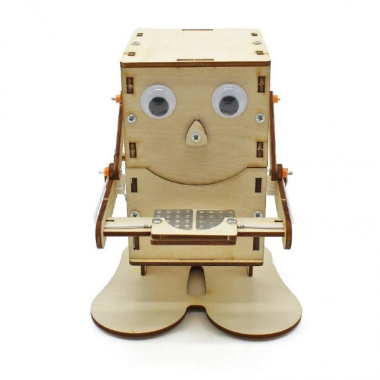 DIY Wooden Coin-eating Robot Assembling Toys Creativity Technology Small Production