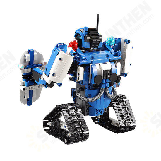 DOUBLE E CaDA C51048W DIY 2.4G 2 In 1 Block Building Flexible Joint RC Tank Truck Robot Assembled Toy