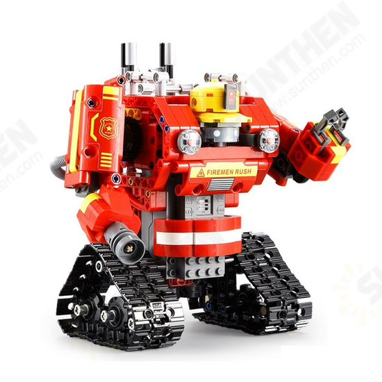 DOUBLE E CaDA C51048W DIY 2.4G 2 In 1 Block Building Flexible Joint RC Tank Truck Robot Assembled Toy