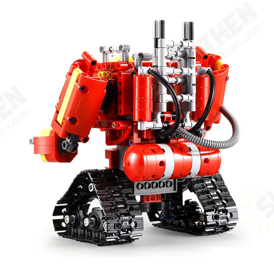 DOUBLE E CaDA C51048W DIY 2.4G 2 In 1 Block Building Flexible Joint RC Tank Truck Robot Assembled Toy