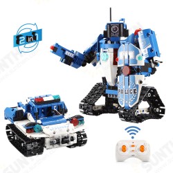 DOUBLE E CaDA C51048W DIY 2.4G 2 In 1 Block Building Flexible Joint RC Tank Truck Robot Assembled Toy DOUBLE E CaDA C51048W DIY 2.4G 2 In 1 Block Building Flexible Joint RC Tank Truck Robot Assembled Toy