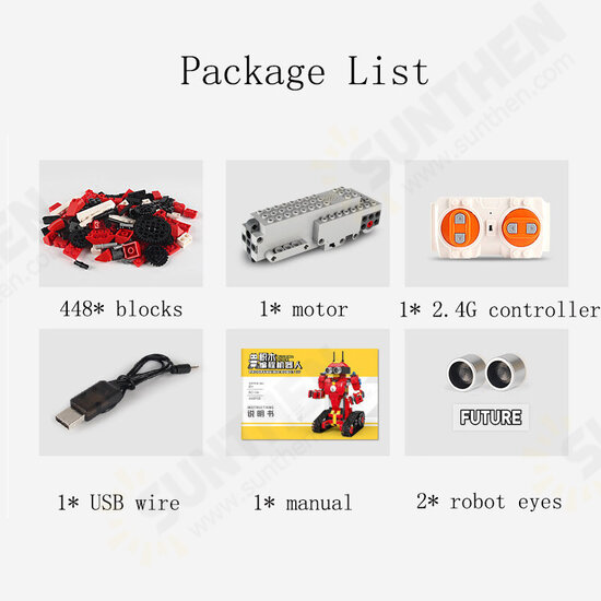 DIY Block Building RC Robot Stick / App Control Progarmmable Robot Toy