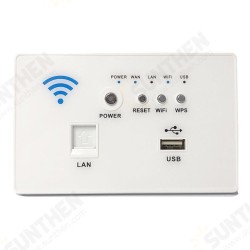 300Mbps 118-Type Wall Embedded Router Wireless AP Panel Router WPS WiFi Repeater Extender 1500mA USB Charge Socket 300Mbps 118-Type Wall Embedded Router Wireless AP Panel Router WPS WiFi Repeater Extender 1500mA USB Charge Socket