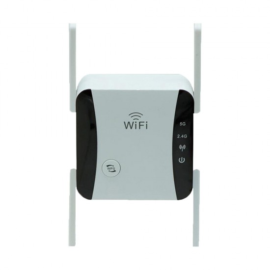 KP1200 2.4GHz/5.8GHz Dual Band Wireless Router Wifi Repeater Quad Core CPU 1200Mbps Strong Heat Dissipation Signal Amplifier WiFi Repeater with Four High Gain Antennas