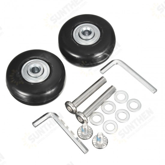 2 Sets Luggage Suitcase Replacement Wheels OD 43 ID 6 W 18 Axles 30 Repair Tools