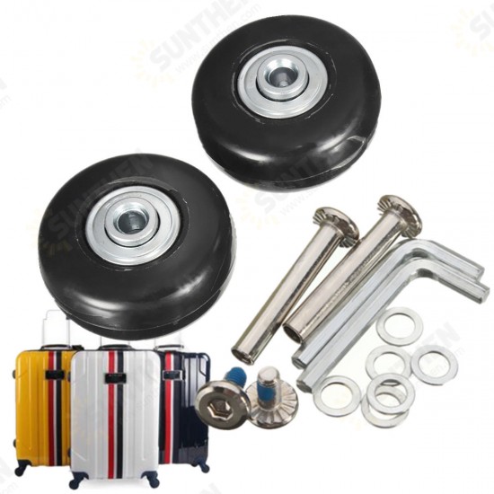 2 Sets Luggage Suitcase Replacement Wheels OD 43 ID 6 W 18 Axles 30 Repair Tools