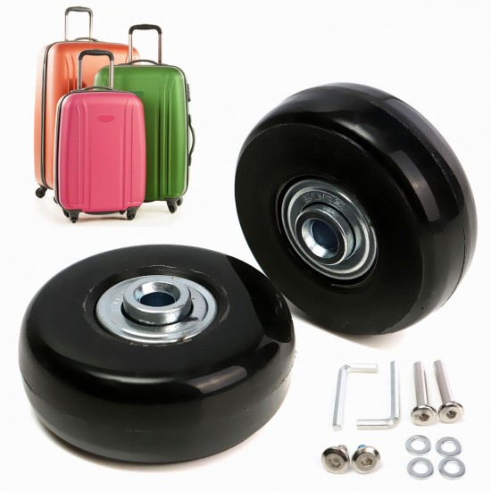 2pcs Luggage Suitcase Replacement Wheels Axles Deluxe Repair 50x22mm