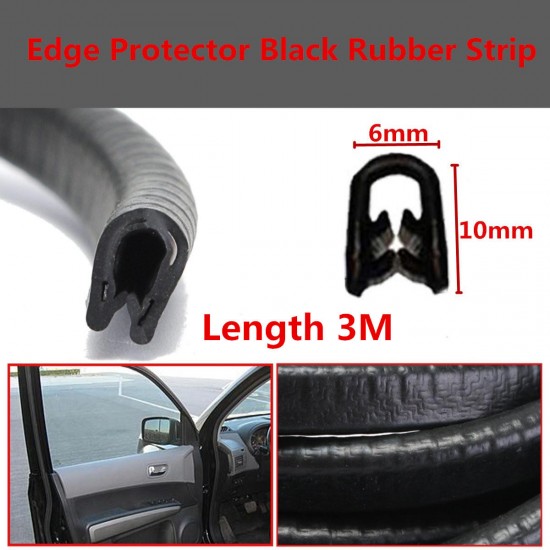 3m Long Rubber Seal Ring Strip Edge Protector Anti-scratch U Type for Door Window